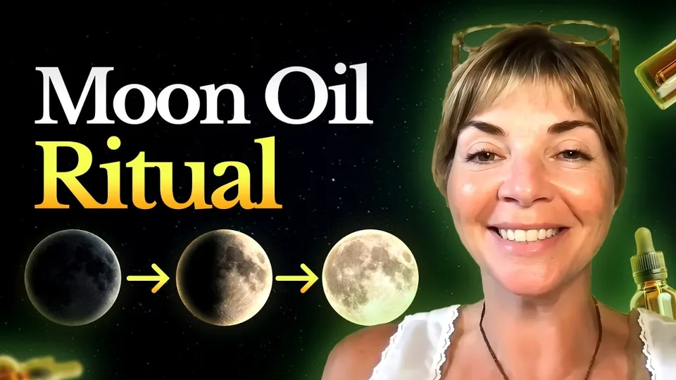 Still from Jamie&rsquo;s video, Full Moon Oil vs Dark Moon Oil: The Spiritual Difference
